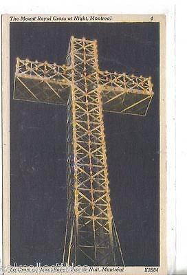 The Mount Royal Cross at Night-Montreal,Canada 1951 - Cakcollectibles