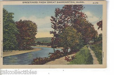 Greetings from Great Barrington,Massachusetts 1951 - Cakcollectibles