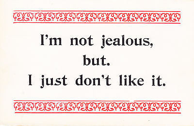 I'm Not Jealous Comic Postcard - Cakcollectibles
