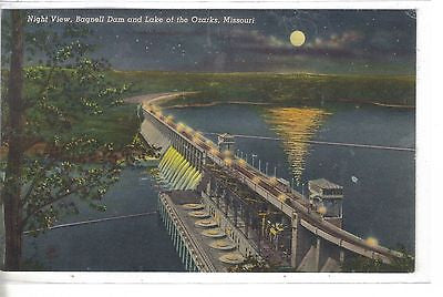 Night View-Bagnell Dam and Lake of The Ozarks-Missouri - Cakcollectibles
