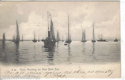 Misty Morning on New York Bay 1906 (Sailboats) - Cakcollectibles
