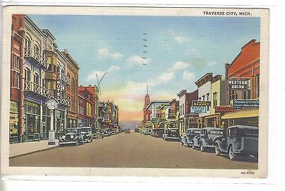 Street View-Traverse City,Michigan 1938 - Cakcollectibles