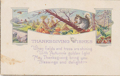 Thanksgiving Wishes  Postcard - Cakcollectibles - 1
