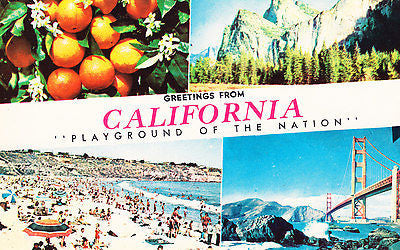 Greetings from California "Playground Of The Nation " Postcard - Cakcollectibles