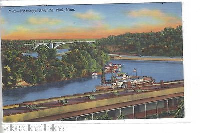 Mississippi River at St. Paul,Minnesota 1946 - Cakcollectibles