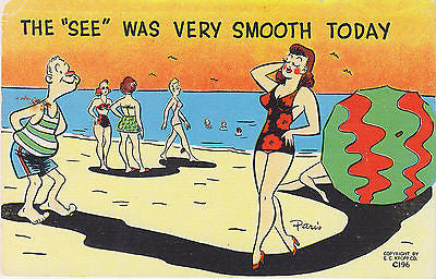 The "See" Was Very Smooth Today Linen Comic Postcard - Cakcollectibles - 1