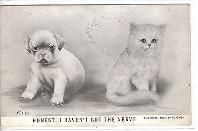 "Honest,I Haven't Got The Nerve"-V.Colby (Puppy and Kitten) - Cakcollectibles