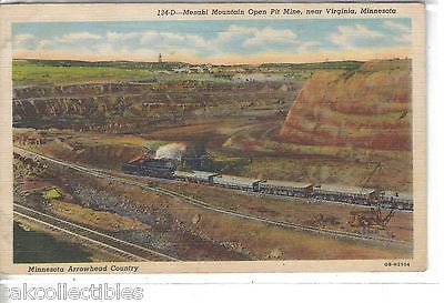Mesabi Mountain Open Pit Mine near Virginia,Minnesota (Train) 1945 - Cakcollectibles