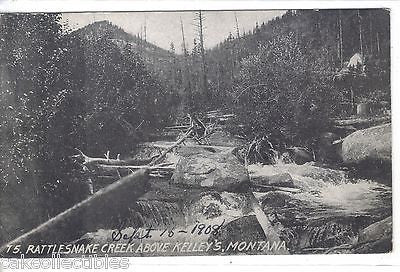 Rattlesnake Creek above Kelley's-Montana 1908 - Cakcollectibles