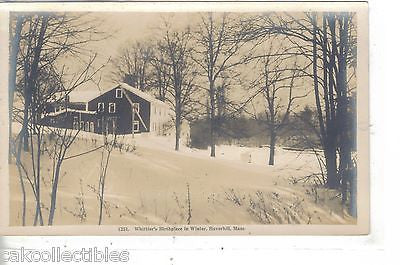 RPPC-Whittier's Birthplace in Winter-Haverhill,Massachusetts - Cakcollectibles