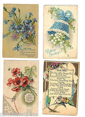 Lot of 4 Antique Greetings Post Cards-Lot 65 - Cakcollectibles - 1