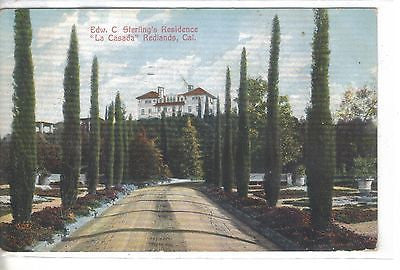 Edw. C. Sterling's Residence,"La Casada"-Redlands,California 1910 Postcard Front