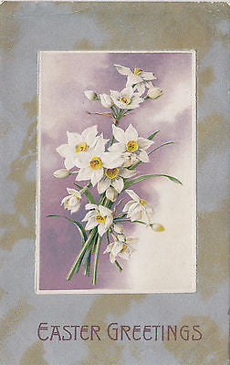 "Easter Greetings" Daffodiles John Winsch Postcard - Cakcollectibles - 1