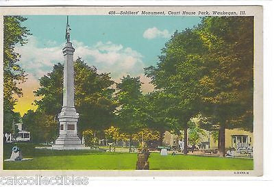 Soldiers' Monument,Court House Park-Waukegan,Illinois - Cakcollectibles