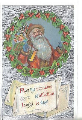Santa with Address Book Post Card - Cakcollectibles - 1