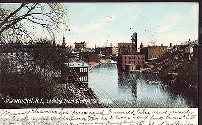 Looking from Division Street Bridge-Pawtucket,Rhode Island 1906 - Cakcollectibles