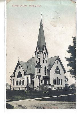 Baptist Church-Ithaca,Michigan 1909 Postcard Front