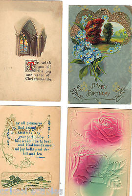 Lot of 4 Antique Christmas Post Cards-Lot 1 - Cakcollectibles - 1