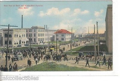 Noon Hour at Buick and Weston-Mott Factories-Flint,Michigan 1910 - Cakcollectibles - 1