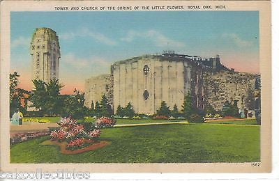 Tower and Church of The Shrine of The Little Flower-Royal Oak,Michigan - Cakcollectibles