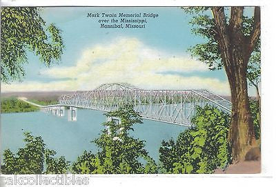 Mark Twain Memorial Bridge over the Mississippi-Hannibal,Missouri - Cakcollectibles