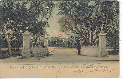 Entrance to Fort Dallas Park-Miami,Florida 1905 - Cakcollectibles