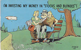 "Stocks And Blondes" ! Comic Linen Postcard - Cakcollectibles - 1