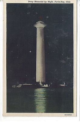 Perry Memorial by Night-Put-in-Bay,Ohio - Cakcollectibles