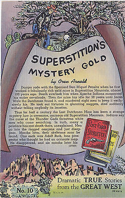 Superstition's Mystery Gold Linen Comic Postcard - Cakcollectibles - 1