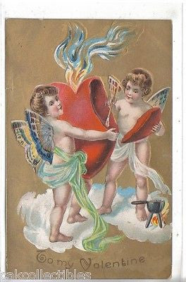 To My Valentine-Cupids with Butterfly Wings 1909 - Cakcollectibles - 1