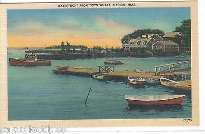 Waterfront from Town Wharf-Marion,Massachusetts - Cakcollectibles