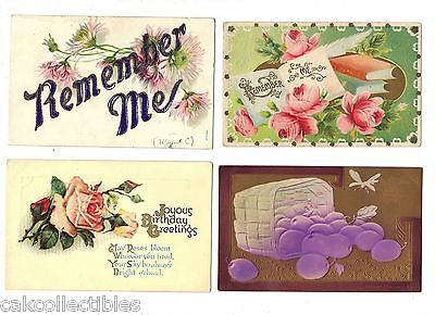 Lot of 4 Antique Greetings Post Cards-Lot 31 - Cakcollectibles - 1