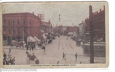 Pipestone Street-Benton Harbor,Michigan 1909 - Cakcollectibles - 1