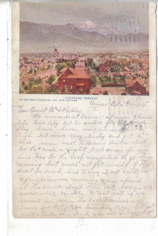 View of Colorado Springs,Colorado-1905 Post Card - 1
