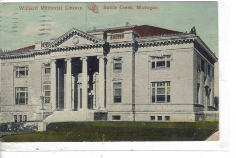Williard Memorial Library-Battle Creek,Michigan Post Card - 1