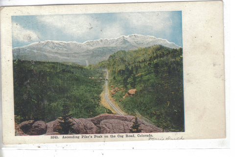 Ascending Pike's Peak on the Cog Road-Colorado 1909 Post Card - 1