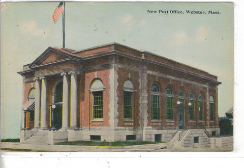 New Post Office-Webster,Massachusetts Post Card - 1