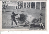 Sam Stewart,Texas Cowboy,Fighting a Brahma Bull Post Card - 1