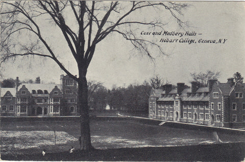 Coxe and Medbery Halls,Hobart College-Geneva,New York 1908 -vintage postcard - 1