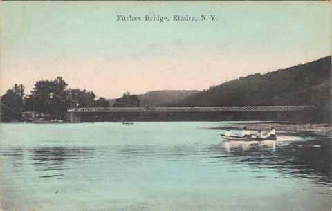 Fitches Bridge-Elmira,New York 1907 -vintage postcard - 1