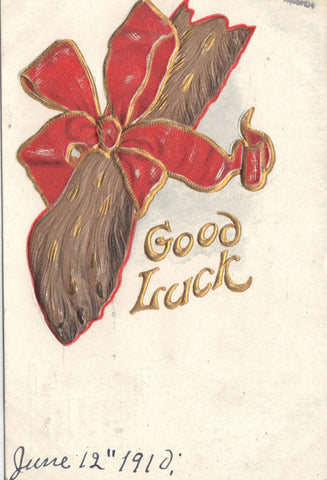 Early Post Card-Rabbit Foot-Good Luck - Cakcollectibles - 1