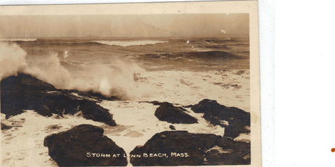 RPPC-Storm at Lynn Beach,Massachusetts - Cakcollectibles - 1