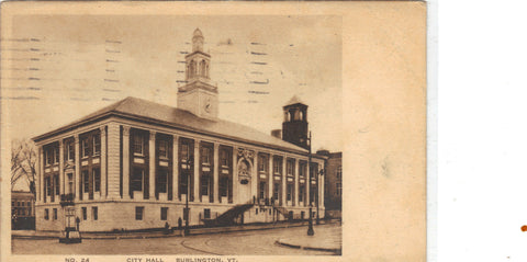 City Hall-Burlington,Vermont 1937 - Cakcollectibles - 1