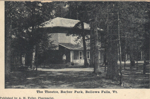 The Theatre,Barber Park-Bellows Falls,Vermont vintage postcard front