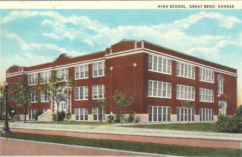 High School-Great Bend,Kansas vintage postcard front