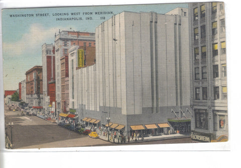 Washington Street,Looking West from Meridian-Indianapolis,Indiana - Cakcollectibles - 1