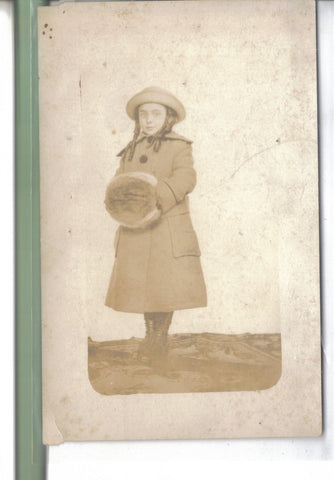 RPPC-Small Girl with Hand Warmer - Cakcollectibles - 1