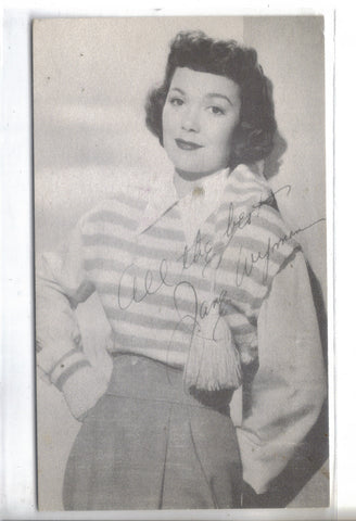 Jane Wyman Post Card from Warner Bros. Studios
