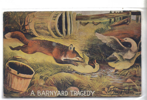 "A Barnyard Tragedy"-Fox and Ducks 1914 - Cakcollectibles - 1