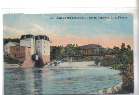 Mill on The Smoky Hill River-Junction City,Kansas 1911 - Cakcollectibles - 1